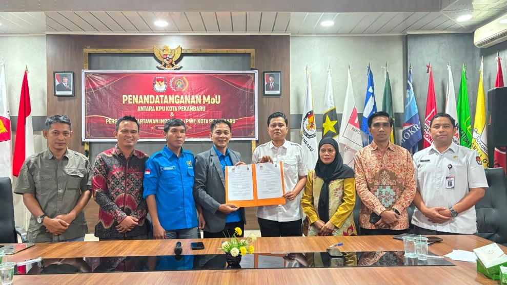 KPU Pekanbaru Rangkul PWI, Perkuat Peran Pers dalam Demokrasi