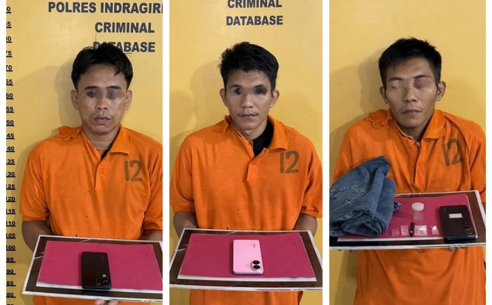 Polres Inhu Bekuk 3 Pengedar Sabu dari Lirik hingga Air Molek, Sabu Disimpan dalam Botol