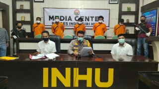 Polres Inhu Amankan 13 Tersangka Curanmor Berikut 33 unit Barang Bukti