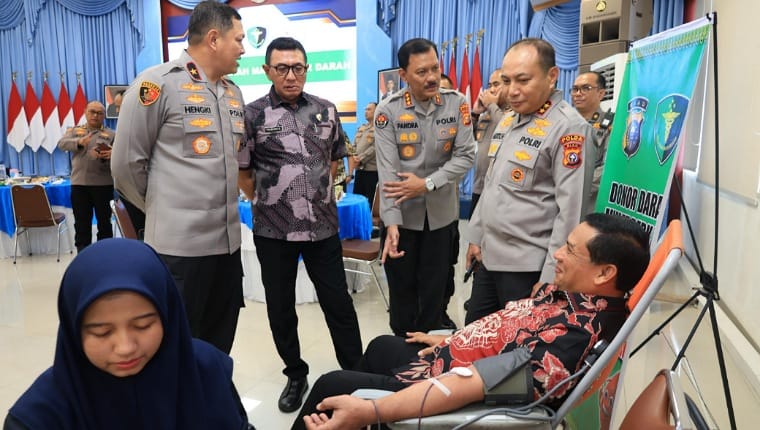 Polda Riau Gelar Donor Darah, Ratusan Personel Ikut Berpartisipasi