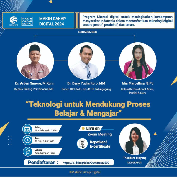 Gelar Webinar di Kampar, Kominfo Ajak Manfaatkan Teknologi untuk Dukung Proses Belajar-Mengajar