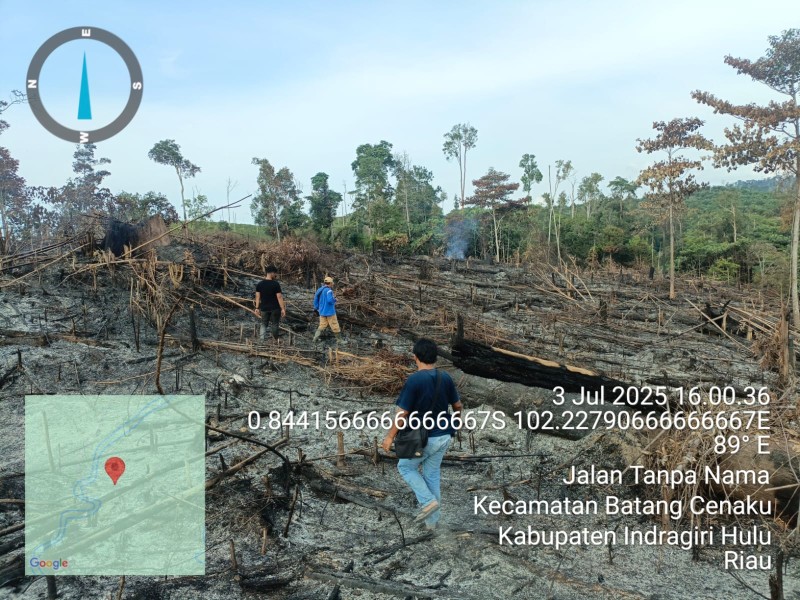 Terpantau Hotspot di Dashboard Lancang Kuning, Polres Inhu Gerak Cepat Amankan Pelaku Pembakar Lahan