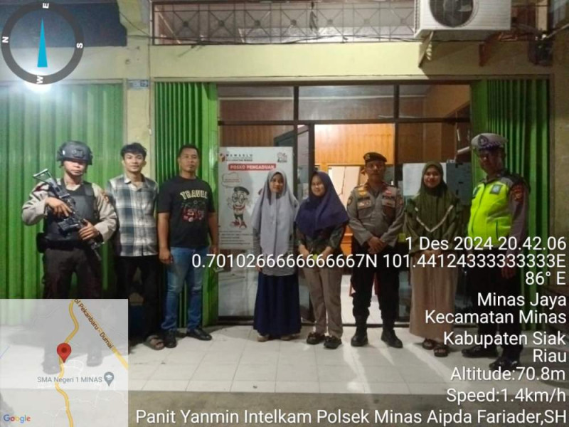 Laksanakan Kegiatan KRYD dan Patroli Blue Light Polsek Minas Ciptakan Kamtibmas Kondusif Pasca Pleno Kecamatan