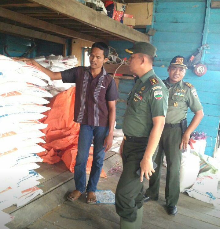 DANDIM Inhil Pantau Panen Padi, Tanyakan Penyebab Adanya Selisih Harga 