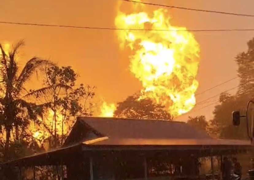 Polres Inhil Selidiki Penyebab Pipa Gas Milik PT TGI Terbakar