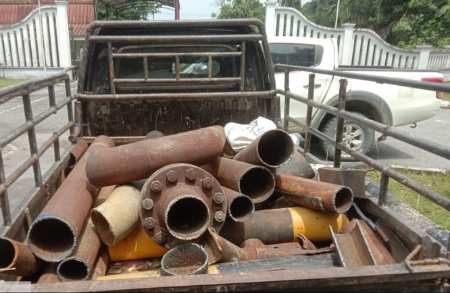 Terlacak di Simpang Bingung, Polisi Bekuk Gerombolan Pencuri Besi Milik PT PHR