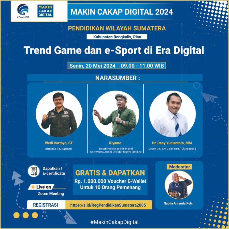 Bahas Tren Games dan E-Sports di Era Digital, Kominfo Gelar Webinar di Bengkalis