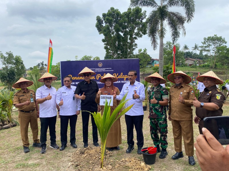 Imigrasi Pekanbaru Laksanakan Penanaman Pohon Kelapa, Dukung Kemandirian Pangan