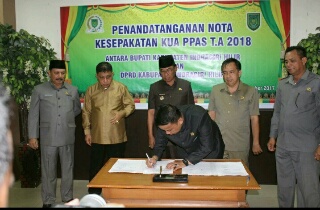 DPRD dan Pemkab Inhil Tandatangani KUA-PPAS 2018