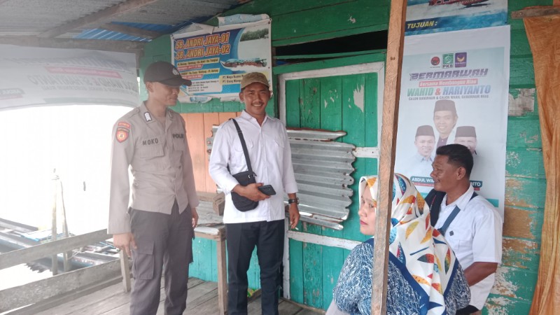 Jelang Pilkada 2024, Polsek Teluk Balengkong Terus Sampaikan Pesan Pilkada Damai 2024