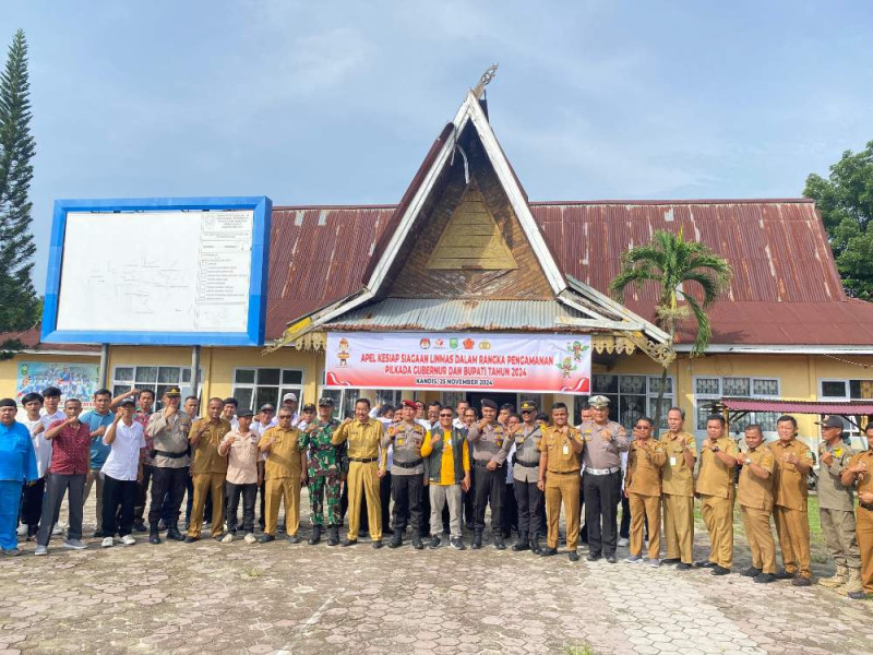 Apel Siaga Linmas Persiapan Pengamanan Pilkada 2024 di Kecamatan Kandis