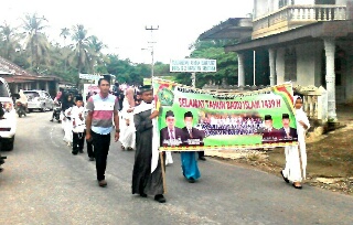 Sambut Tahun Baru Islam 1439 Hijriah MTsN 2 Kuantan Singingi Adakan Pawai Akbar 