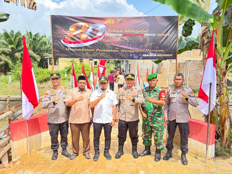 Kapolri Resmikan 80 Jembatan Merah Putih Presisi di Riau, Tujuh di Inhu Jadi Penghubung Harapan Warga