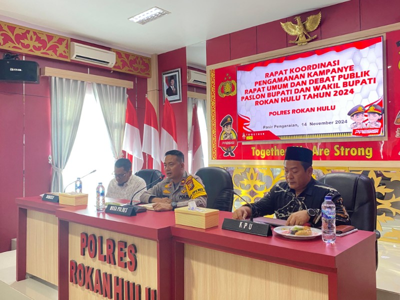 Polres Rohul Gelar Rapat Kordinasi Pengamanan Kampanye dan Debat Publik