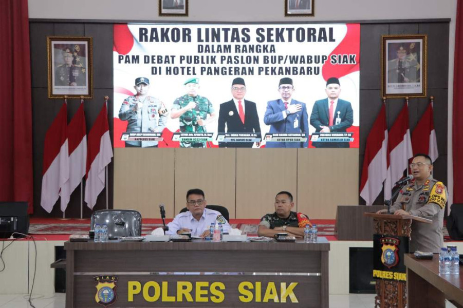 Jelang Debat Publik Paslon Bupati dan Wakil Bupati, Polres Siak Gelar Rakor Pengamanan