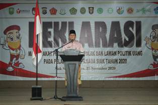 Pjs Bupati Indra Agus Lukman, Ajak Seluruh Komponen Masyarakat Tolak Politik Uang