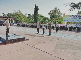 Polres Inhu Gelar Apel Pasukan Oprasi Patuh Muara Takus 2019
