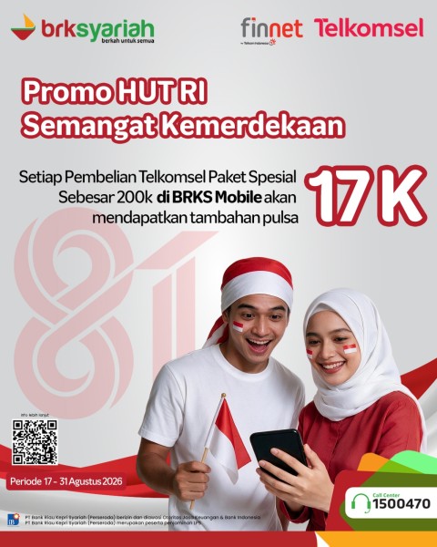 Rayakan HUT RI, BRK Syariah Beri Bonus Pulsa Rp17 Ribu