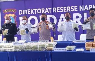 Polda Riau Gagalkan Penyeludupan Sabu 87 Kg