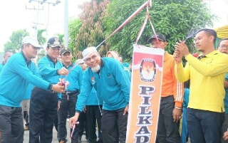 Pencanangan Gerakan Sadar Pemilu, Bupati Lepas Ratusan Peserta Jalan Santai KPUD Inhil