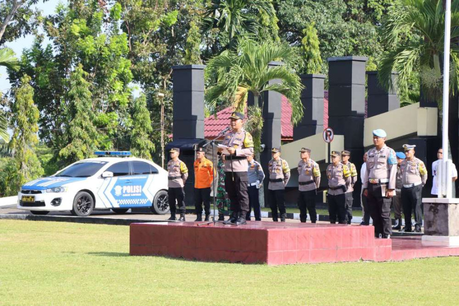 Polres Kuansing Gelar Pasukan Kesiapsiagaan Pengamanan Pelantikan Presiden