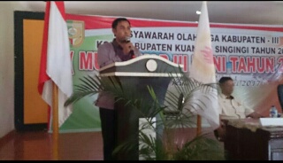 Zulhendri Pimpin KONI Kabupaten Kuantan Singingi Periode 2017-2021 