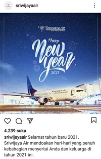 Sebelum Mengabarkan Hilang, @Sriwijayaair Mendoakan Semoga Tahun 2021 Anda & Keluarga Bahagia