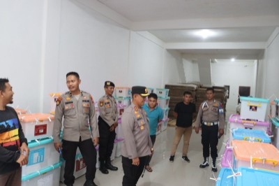 Kapolres Rokan Hulu Monitoring Gudang Logistik KPU Kabupaten Rokan Hulu