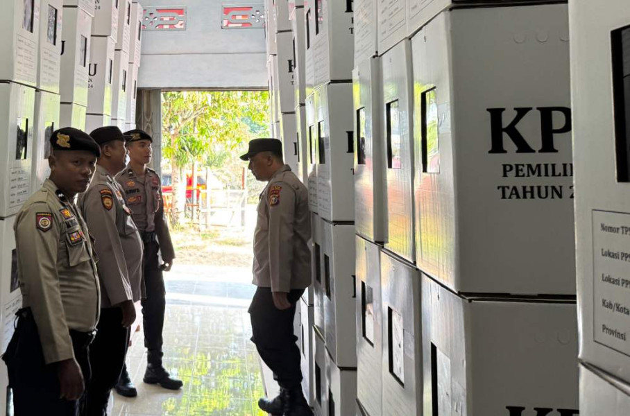 Polres Kuansing Cek Pengamanan Gudang Logistik KPU