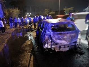 Pengemudi Mobil Honda Brio yang Terbakar Tadi Malam Melarikan Diri