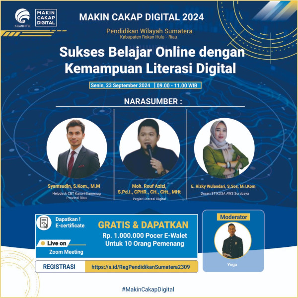 Webinar Kemkominfo, Ajak Pelajar Sukses Belajar Online dengan Kemampuan Literasi Digital