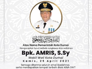 Wakil Walikota Dumai Meninggal Dunia Karena Terjangkit Covid-19