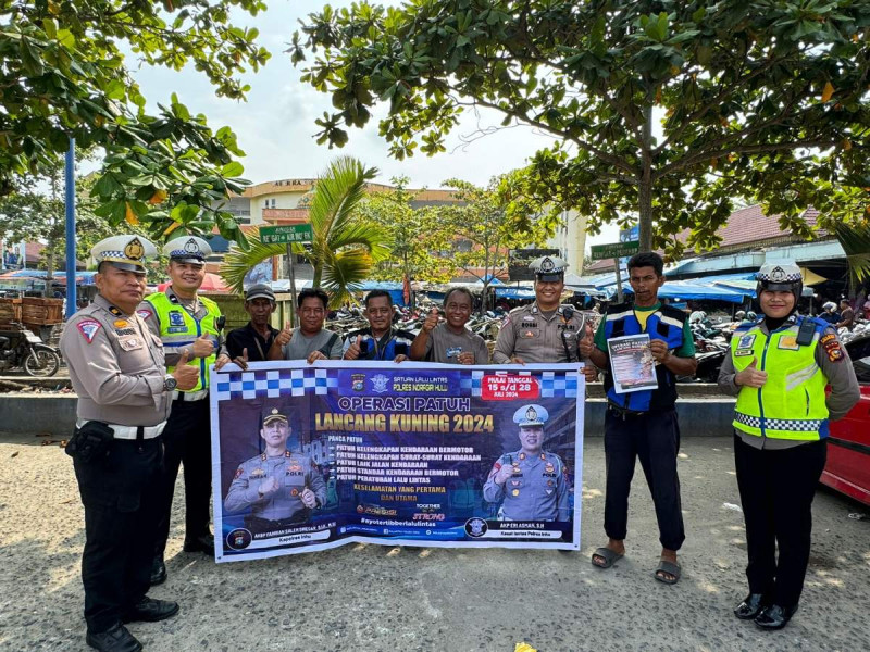 Satgas Preemtif LK 2024 Polres Inhu Datangi Pasar Rakyat Rengat, Ini Pesan Kasat Lantas