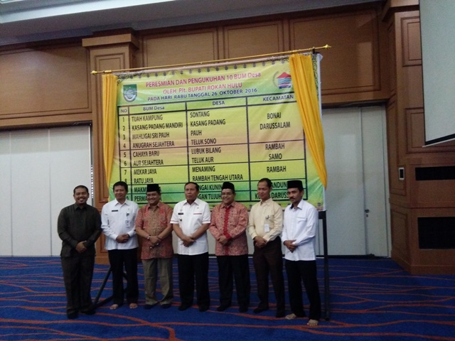 Lecut Ekonomi Warga, Plt Bupati Rohul Resmikan 10 Bumdes 