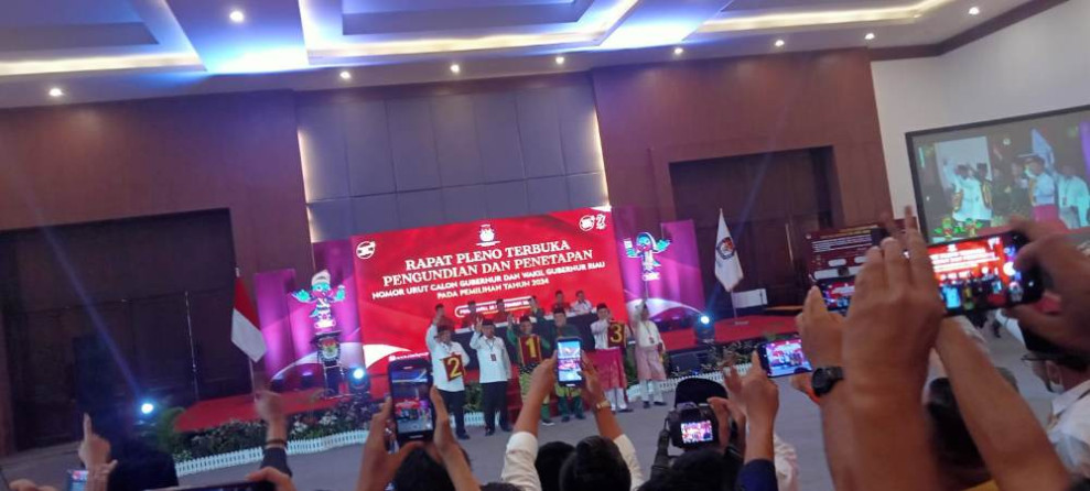 Pengundian No Urut Paslon Pilgub Riau: Abdul Wahid 1, Nasir 2 dan Syamsuar 3