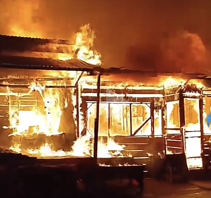 Pasar Terapung Tembilahan Terbakar