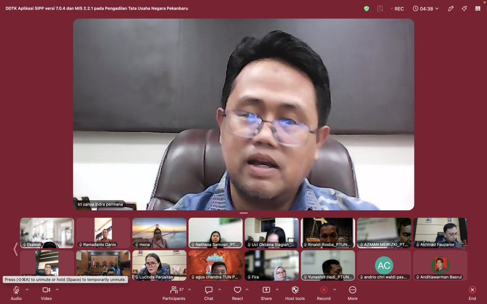 Siap Hadapi Era AI, PTUN Pekanbaru Bedah Pembaruan Aplikasi SIPP dan MIS Secara Online