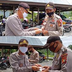 Antisipasi Covid-19 dan Tingkatkan Imun, Kapolsek Siak Bagi-bagi Vitamin