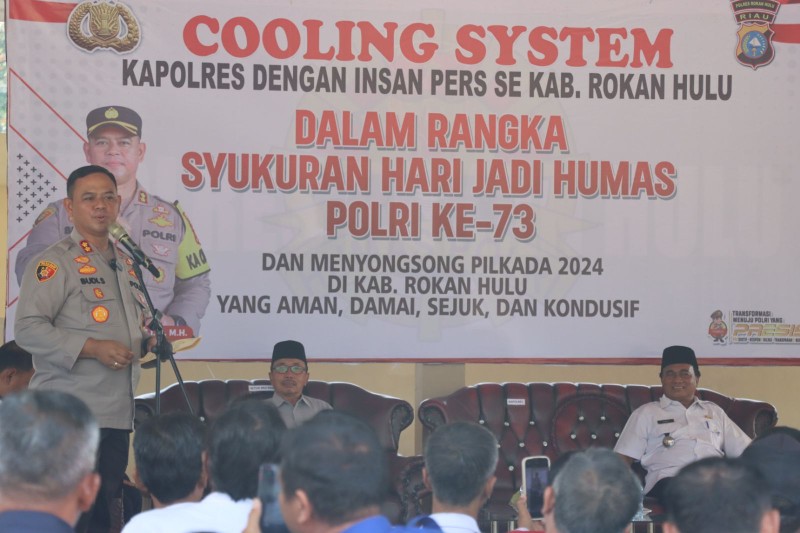 HUT Humas Polri ke-73, Kapolres Rohul Gelar Syukuran dan Cooling System Ciptakan Pilkada Damai 2024