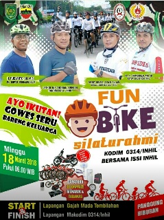 Gelar Fun Bike, Kodim dan ISSI Inhil Siapkan Hadiah Sepeda Motor dan Puluhan Sepeda