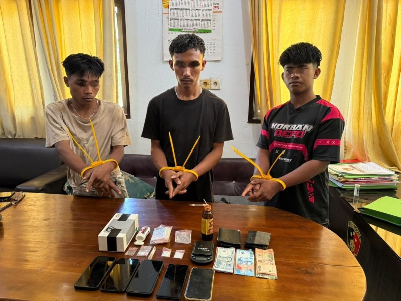 Dua Kasus Terungkap dalam Hitungan Jam, 5 Pelaku Narkoba Diciduk di Inhu