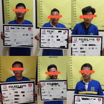 Sedang Asyik Konsumsi Sabu di Rumah Kontrakan,  6 Orang Dicokok Polsek Lubuk Dalam Siak