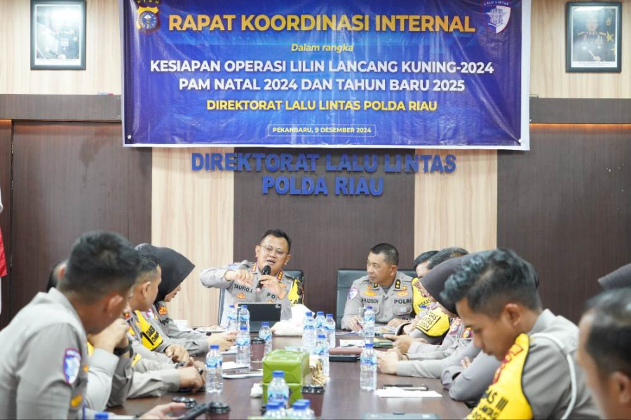 Jelang Hari Raya Natal dan Tahun Baru, Dirlantas Polda Riau Pimpin Rapat Koordinasi