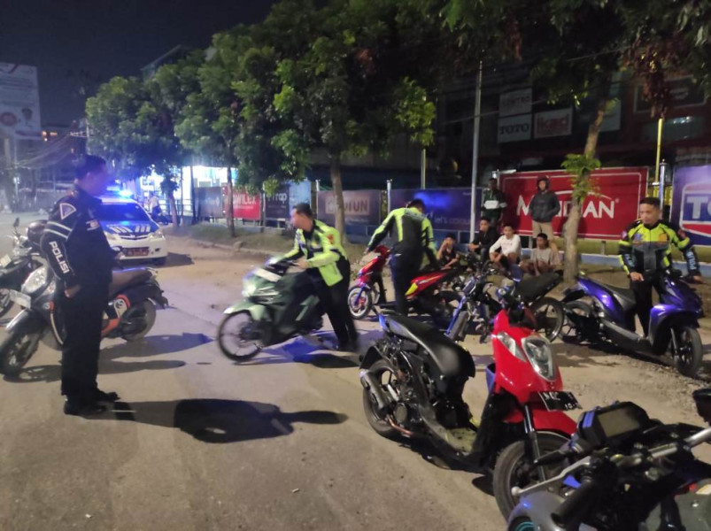 Razia Balap Liar, Polresta Pekanbaru Amankan 22 Kendaraan Sepeda motor