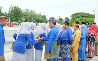 Bupati Inhil Pimpin Upacara Pencanangan Penguatan Muatan Lokal Budaya Melayu