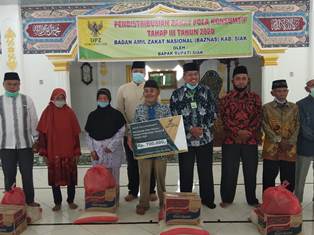 Baznas Siak Salurkan Bantuan bagi Warga Koto Gasib yang Terdampak Covid-19