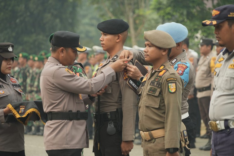 Apel Gelar Pasukan Mantap Brata, Kapolres:  Polres Kuansing Siap Amankan Pemilu 2024
