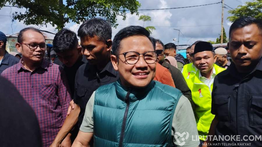 Blusukan Ke Pasar Pagi Pekanbaru, Cak Imin Diteriaki AMIN Agar Aman