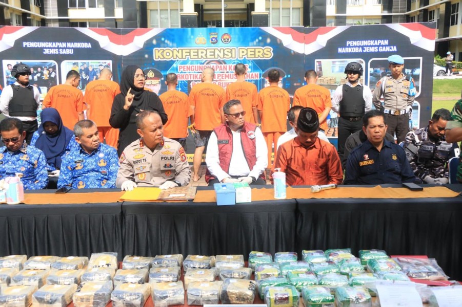 Polisi Bongkar 37 Kasus Narkoba, Sita 50 Kg Sabu dan 49 Kg Ganja di Sumbar
