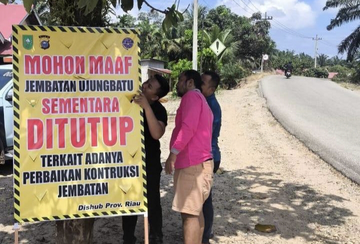 Jembatan Sei Rokan Rohul Segera Diperbaiki, Pengguna Jalan Diminta Melewati Jalur Alternatif